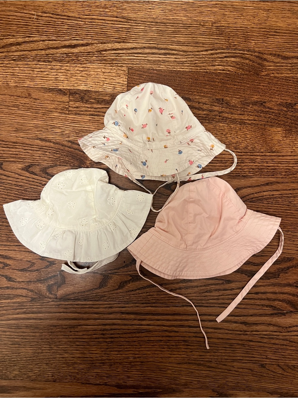 Carter's and H&M Baby Bucket Hat Set - White, Pink & Floral